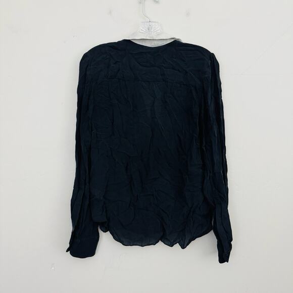 A.L.C. Black Long Sleeve V Neck Blouse Women’s Size S - Picture 6 of 7